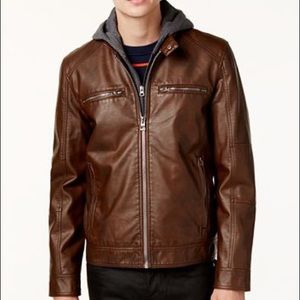 Guess Faux Leather Motorcycle Jacket-Men’s M